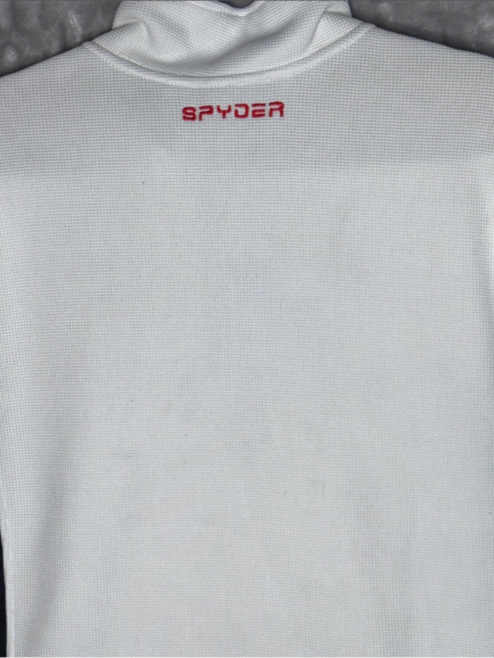 Spyder Men’s White Zip-Up Pullover with Black Panels and Red Accents Size L - Picture 9 of 9
